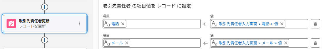 項目値の割り当て