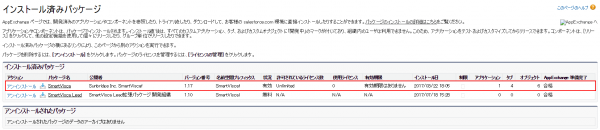 インストール済みパッケージ
